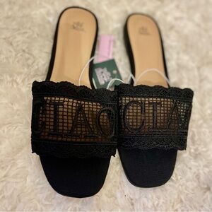 Wild Fable Josephina Lace‎ Flat Sandals Black Women's